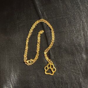 Gold Paw Print Necklace